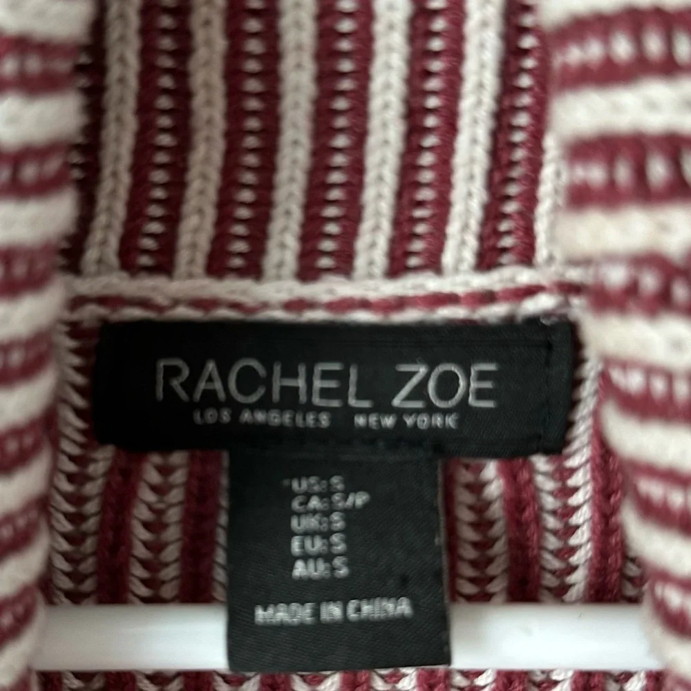 3/$20 💥 Rachel Zoe Burgundy‎ Chunky Ribbed Knit Cowl Neck Sweater Cotton Blend